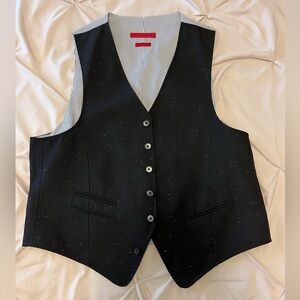 John Varvatos Black Flecked Vest Medium